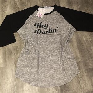 LuLaRoe Gray and Black Long Sleeve RandyTee